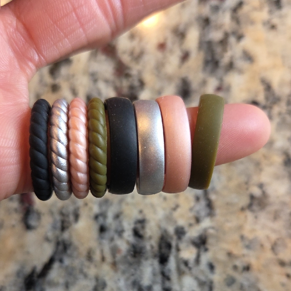 Women's Multi-Color Silicone Ring Set